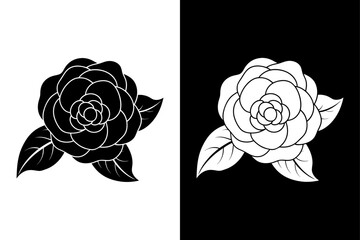 Wall Mural - Camellia flower icon vector on White Background ,Vector Art Illustration on white background.