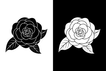Wall Mural - Camellia flower icon vector on White Background ,Vector Art Illustration on white background.