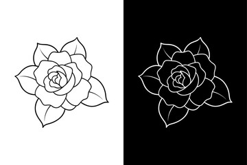 Wall Mural - Camellia flower icon vector on White Background ,Vector Art Illustration on white background.