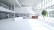© artzone - Modern White Office Interior Design with Glass Windows and Natural Light