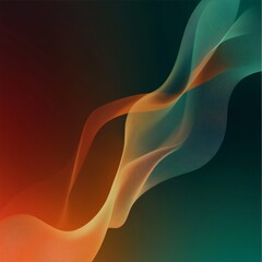 Leinwandbilder - Abstract Flowing Lines: Dynamic Gradient of Red and Green on Dark Background, Artistic Design