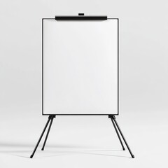Poster - Minimalist Black Easel with White Board Ready for Presentation or Artwork Display in Studio Setting.