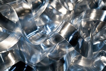 Fototapete - Abstract image of translucent, interwoven ribbons creating a flowing, three-dimensional texture.