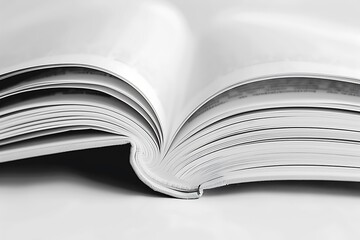 Wall Mural - Open book isolated on white background. 3d illustration. Mock-up.