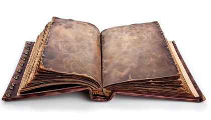 Wall Mural - Open book isolated on white background. 3d illustration. Top view.