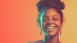 © Suresh Thangavel - A simple pastel background with a woman’s smiling face as the central focus.