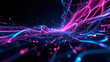 © Tameem - Dynamic abstract background with vibrant colors and digital glitches representing a technology theme.