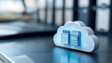 Wall Mural - a cloud with two files on it
