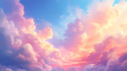 Wall Mural - beatiful sky with comolus clouds