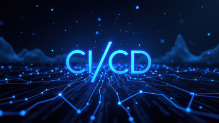 Wall Mural - A digital image featuring a vibrant abstract network with the acronym 