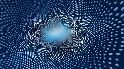 Wall Mural - Abstract pattern of dots creating a dynamic visual effect in blue tones.