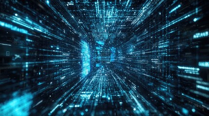 Data stream tunnel, digital flow, technology, background, futuristic network concept