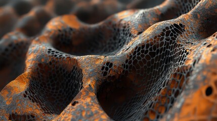 Abstract Orange and Black Textured Surface