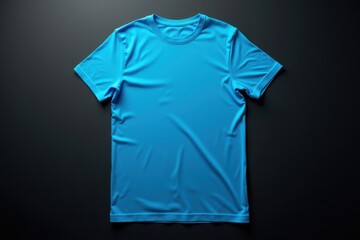 simple design of a bright blue shirt on black