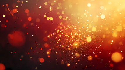 Wall Mural - Red christmas abstract background. glowing background with golden dust, sparkles, shimmer, particles. new year mockup for celebrating. generative ai. Radiance - Sunset. Illustration
