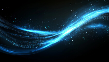 Blue binary data cyberspace background