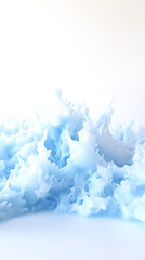 Aufkleber - Mesmerizing wave of light blue water captured in motion with floating droplets and silky transparency. Crisp lighting and ultra-realistic liquid physics on a white backdrop.