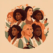 © BARETH - Modern flat illustration of diverse professional women in different career fields, symbolizing female empowerment