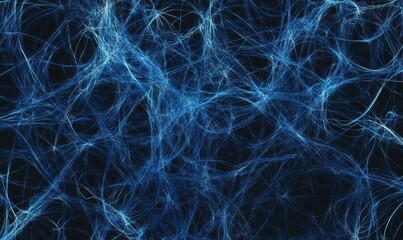 Wall Mural - Intricate blue web pattern resembling neural network or cosmic structure.