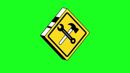 underconstruction icon on green screen