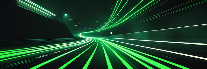 Wall Mural - 3d rendering view of highway in city high speed motion blur. ai generated image