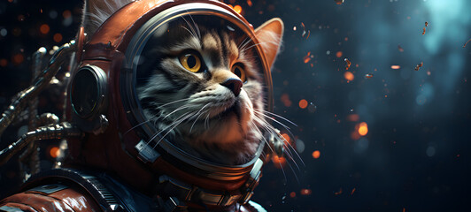  paper quilling cat astronaut, ai generative