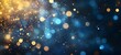 © Five Million Stock - fond lumineux abstrait avec des bokeh dorés et bleus dans l'obscurité, représentant la magie et l'illumination effets lumineux. - Noël, fêtes de fin d'année décembre janvier,