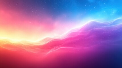 Wall Mural - colorful abstract background with gradient waves and starry sky in vibrant pink, blue, and orange hu