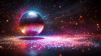 Wall Mural - glittering sphere in dark, sparkling space for abstract visual arts, wallpaper use