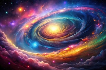 Wall Mural - a celestial tapestry vibrant nebula swirling in a cosmic dance of colors and light