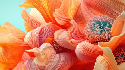 Poster - Abstract swirling orange flower petals.