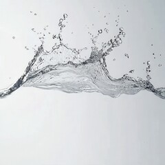 Fototapete - Water Splash on White Background: Abstract Fluid Texture