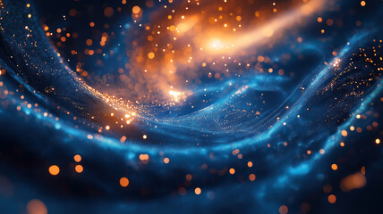 Wall Mural - blue abstract digital network background with interconnected nodes and futuristic patterns
