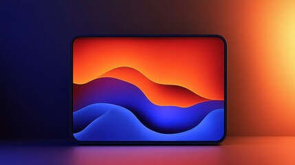 Wall Mural - dynamic patterns on bright laptop cover design