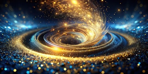 Wall Mural - golden stardust vortex a sparkling celestial swirl of luminous particles and shimmering energy