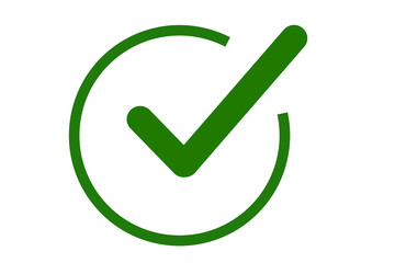 Wall Mural - green check mark icon in circle for logo, web, apps, website, ui design