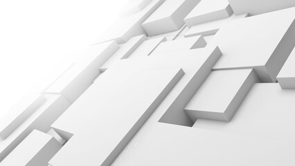 Wall Mural - white square pattern background,science and technology concept,3d rendering