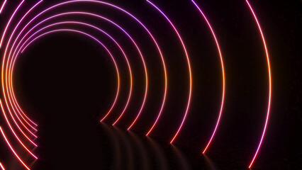 Wall Mural - abstract background technology line neon light background,mock up stage for product presentation,3d 
