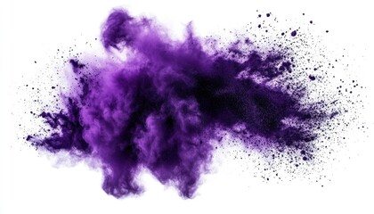 Fototapete - Abstract Purple Powder Explosion on White Background