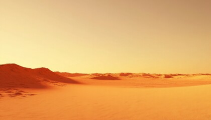 Poster - Vast orange desert landscape under a warm sun