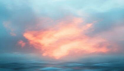 Aufkleber - Peaceful Sunset over the Ocean with Soft Hues of Pink and Orange