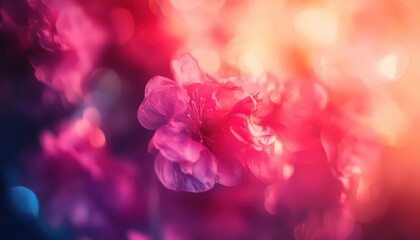 Aufkleber - Vibrant Pink and Orange Flower Bloom Close-Up Macro Photography