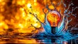 ©  Jagat_Aji - Illuminated idea splashing in water, bright background, innovation concept, stock photo