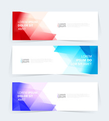 Wall Mural - geometric banner design with vector presentation template.