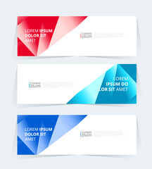 Wall Mural - geometric banner design with vector presentation template.