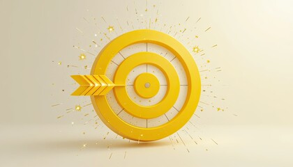 Wall Mural - target achievement concept minimalist studio graphic design creative environment front view