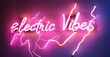 © antishock - Neon sign electric vibes pulsing bolt flickering glitches sharp high energy colors bright colorful realistic photo