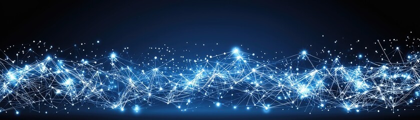 Blue digital wave, network connection, abstract background, tech concept