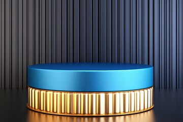 Aufkleber - Blue and gold table on black background with elegant design and modern aesthetic appeal