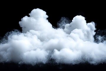 Wall Mural - white cloud isolated on black background.